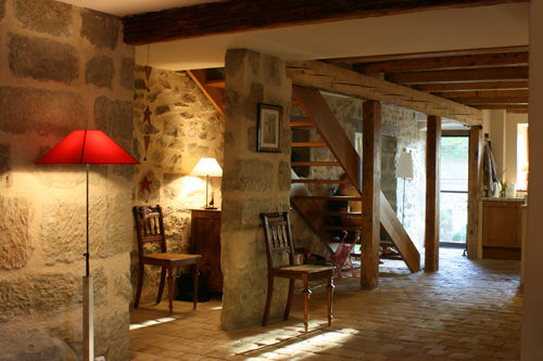 Maison à Bournens, [GAA] GUENIN Atelier d'Architectures SA [GAA] GUENIN Atelier d'Architectures SA Ingresso, Corridoio & Scale in stile rustico