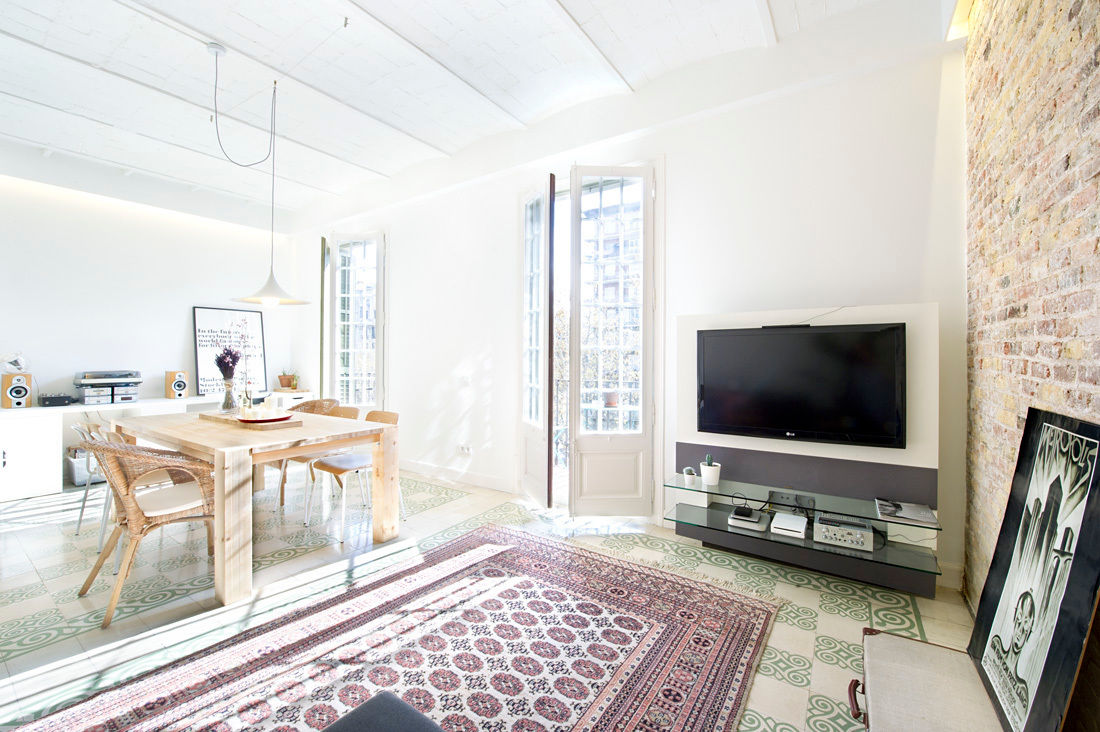 Vivienda en Sant Joan. Barcelona , Egue y Seta Egue y Seta Scandinavian style living room