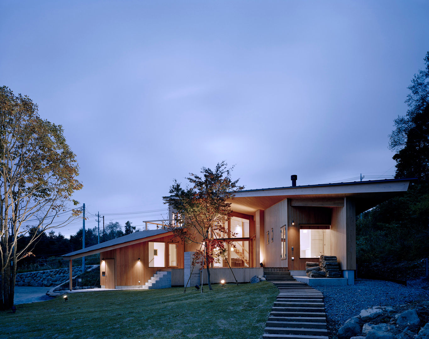 Villa Boomerang, 森吉直剛アトリエ/MORIYOSHI NAOTAKE ATELIER ARCHITECTS 森吉直剛アトリエ/MORIYOSHI NAOTAKE ATELIER ARCHITECTS Casas de estilo moderno