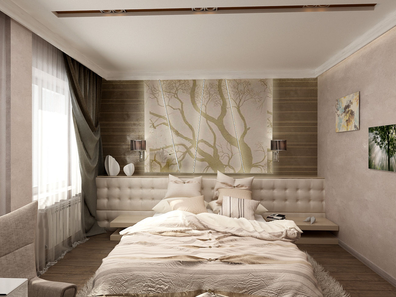 Необрутальный шик, De Style De Style Minimalistyczna sypialnia