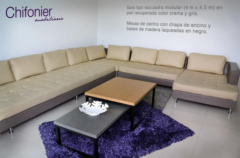 Sala en escuadra en piel Chiffonnier Livings modernos: Ideas, imágenes y decoración