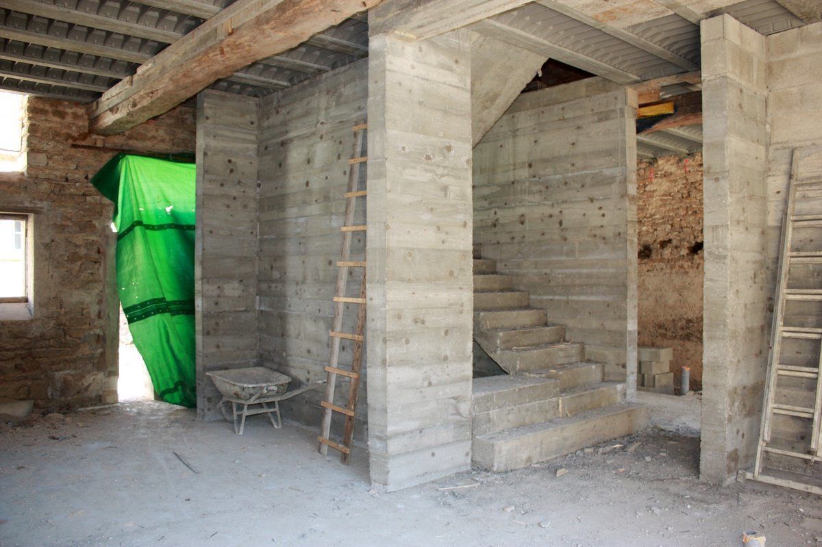 Maison B01, 3B Architecture 3B Architecture Minimalist corridor, hallway & stairs