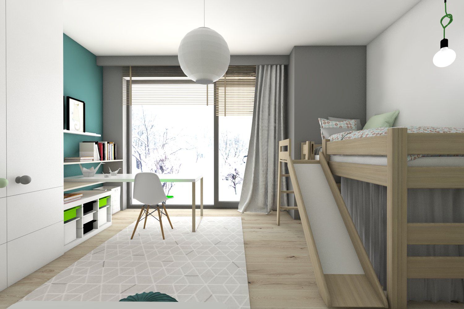 Pokoje dziecięce w domach jednorodzinnych (projekty wykonane dla A2.Studio Pracownia Architektury), BAGUA Pracownia Architektury Wnętrz BAGUA Pracownia Architektury Wnętrz Moderne kinderkamers