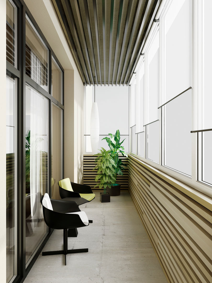 A Posteriori, Max Kasymov Interior/Design Max Kasymov Interior/Design Modern style balcony, porch & terrace