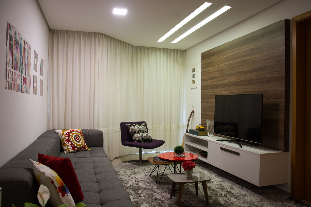 Apartamento Passo D´Areia, Bibiana Menegaz - Arquitetura de Atmosfera Bibiana Menegaz - Arquitetura de Atmosfera Modern media room