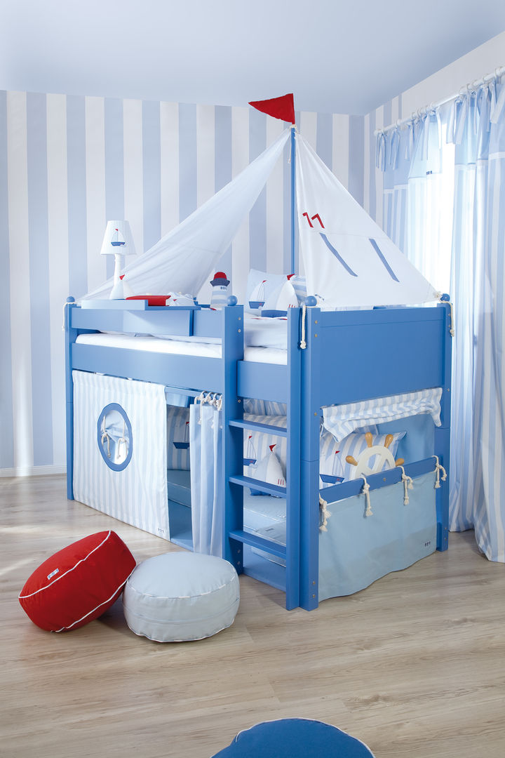 Sail Boat Mid Sleeper Bed The Baby Cot Shop, Chelsea Modern Çocuk Odası Yatak & Beşikler