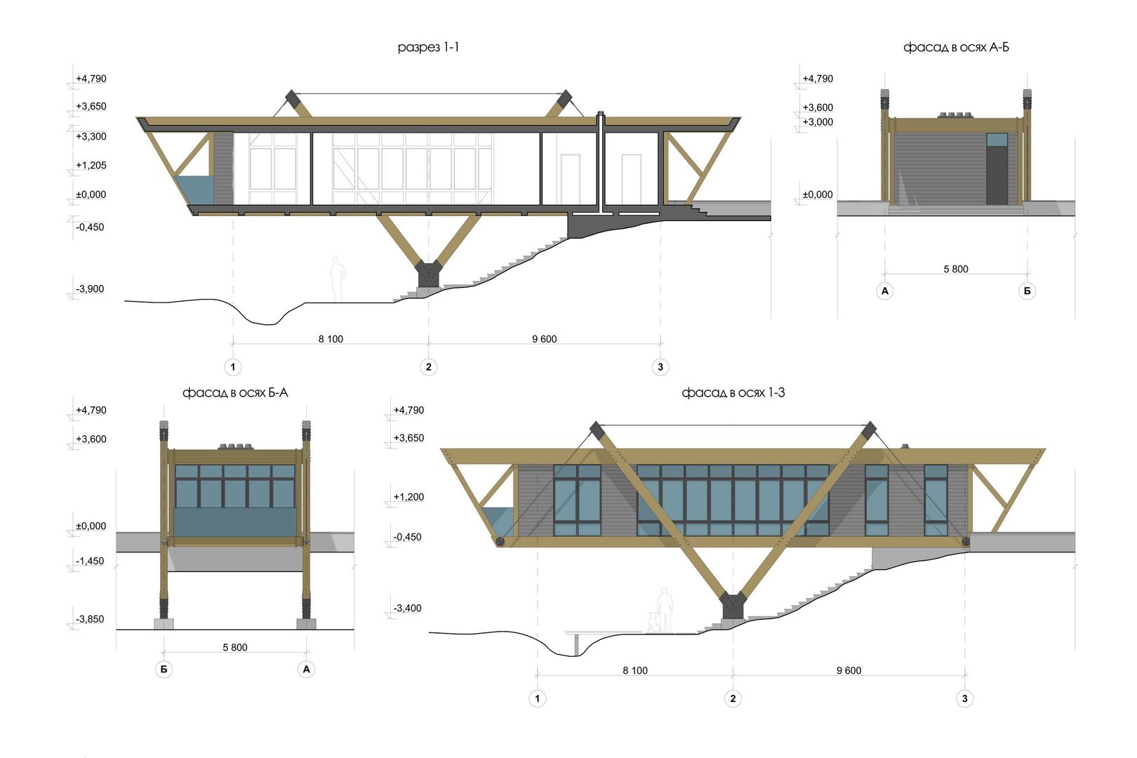 Дом у ручья, Максим Любецкий Максим Любецкий Casas de estilo minimalista