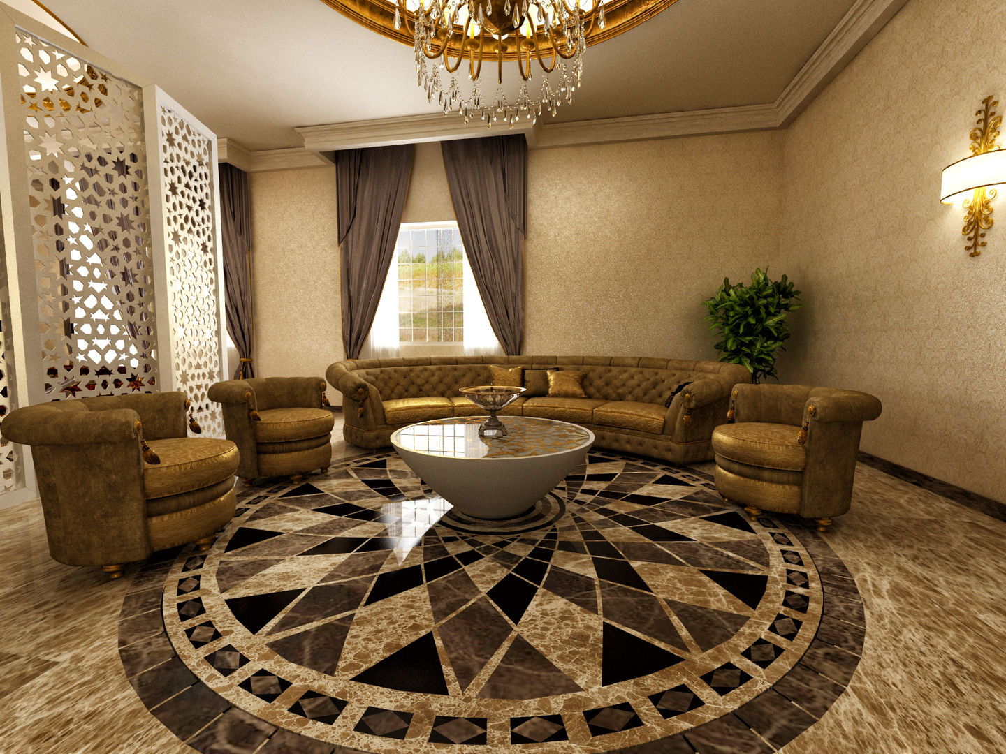 Villa Interior Design - reception room m. rezan özge özdemir Eclectic style living room