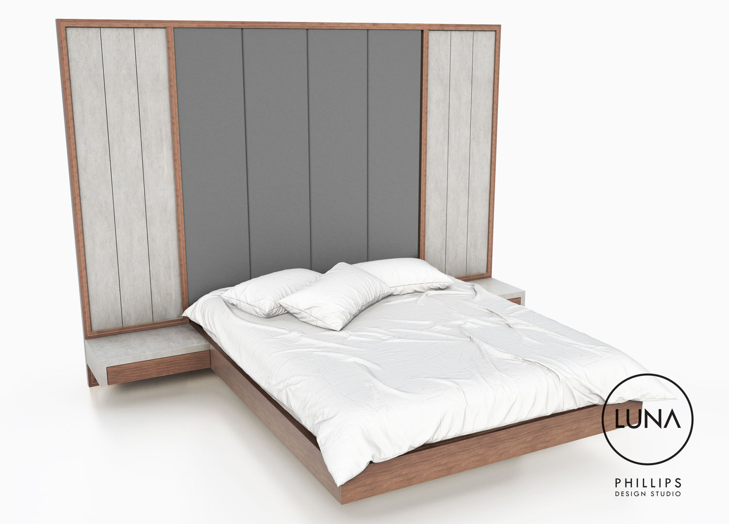 LUNA Floating Bed homify Modern style bedroom Beds & headboards