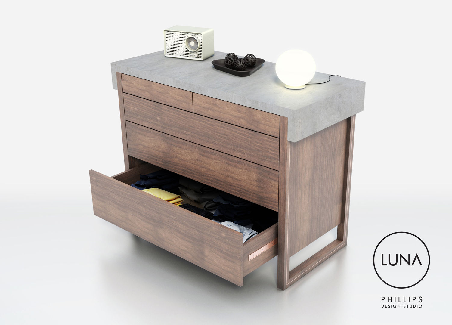 LUNA Drawers homify Modern style bedroom Dressing tables