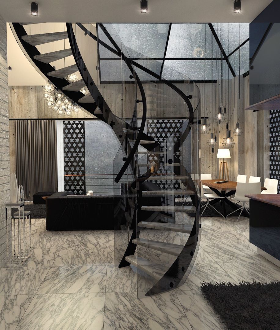 homify Modern Corridor, Hallway and Staircase