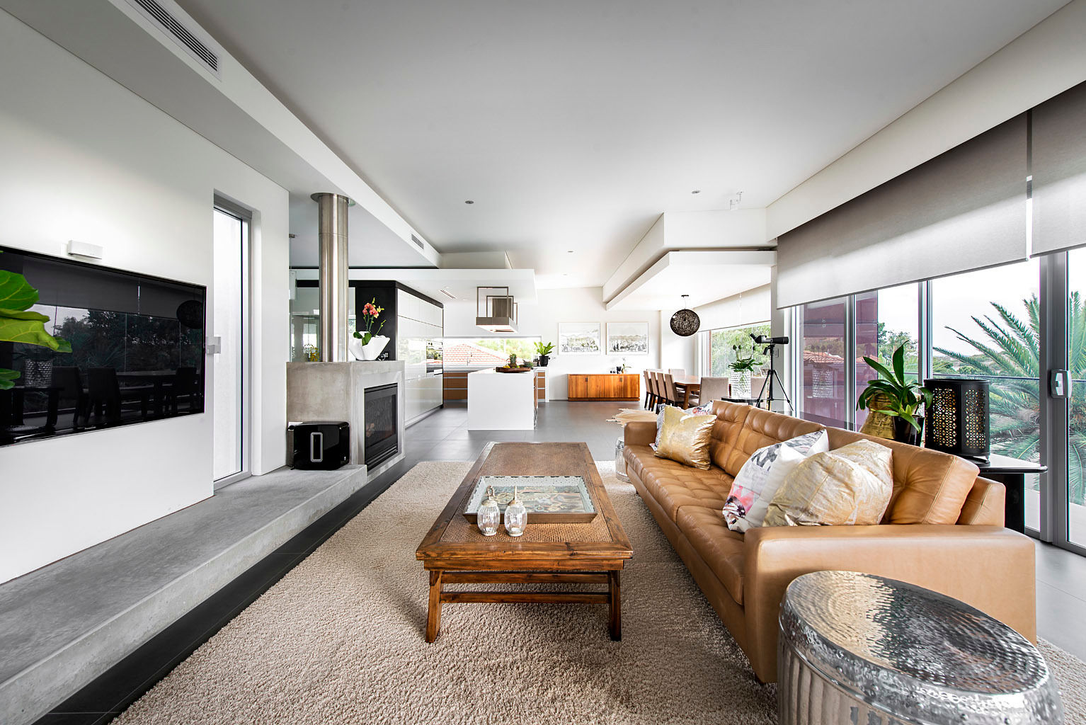 Open plan living room D-Max Photography Salas modernas