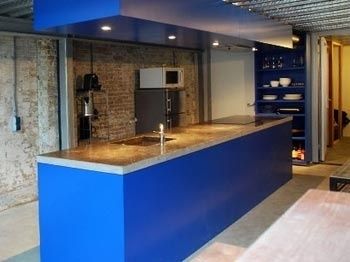 Kitchen 'blue'/ keuken 'spa blauw' Blok Meubel Industriële keukens Product,Hout,Verlichting,Interieur ontwerp,architectuur,Gebouw,Armatuur,Vloeren,Vloer,huis