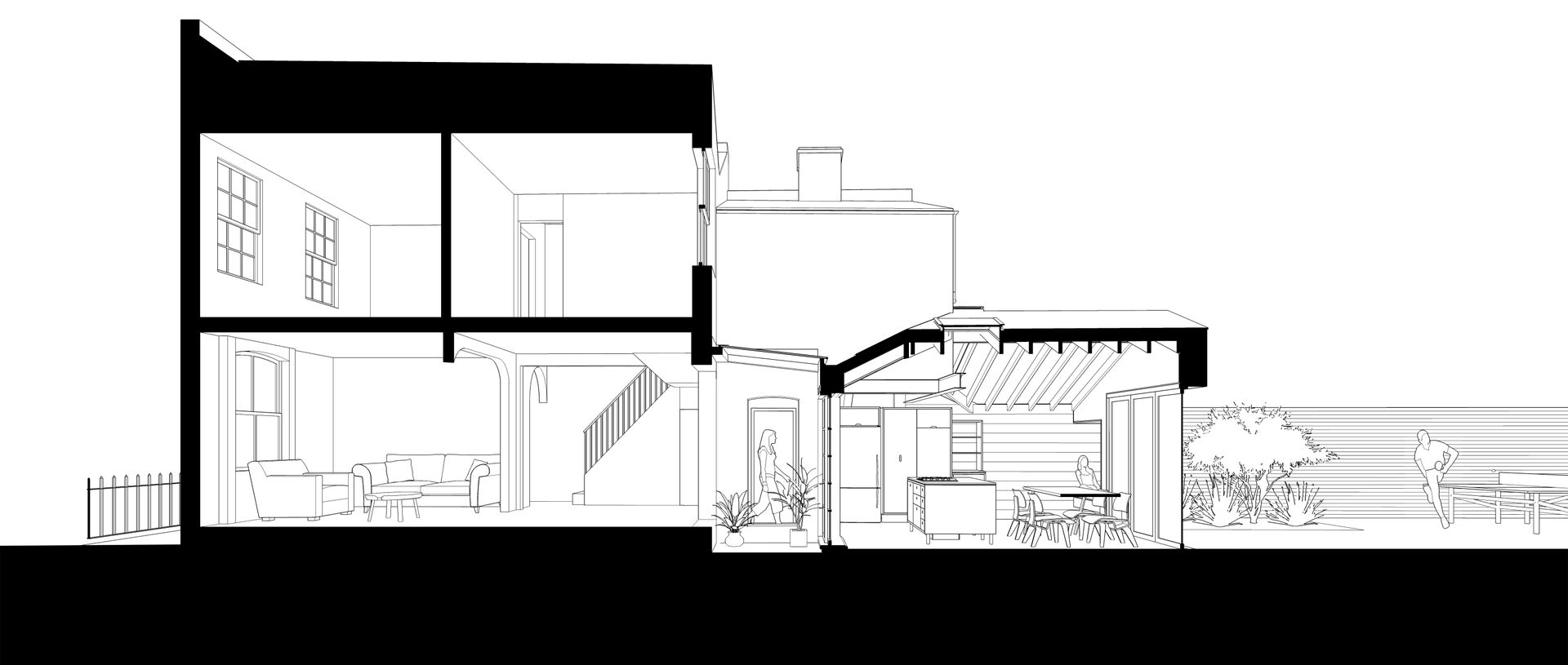 Section through house homify