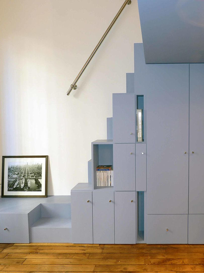 Studio Girodet, Pierre Georges Architecte Pierre Georges Architecte Minimalistische Schlafzimmer Betten und Kopfteile