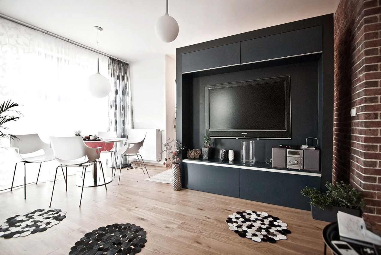 Mieszkanie "D", pracownia jaganna pracownia jaganna Scandinavian style living room