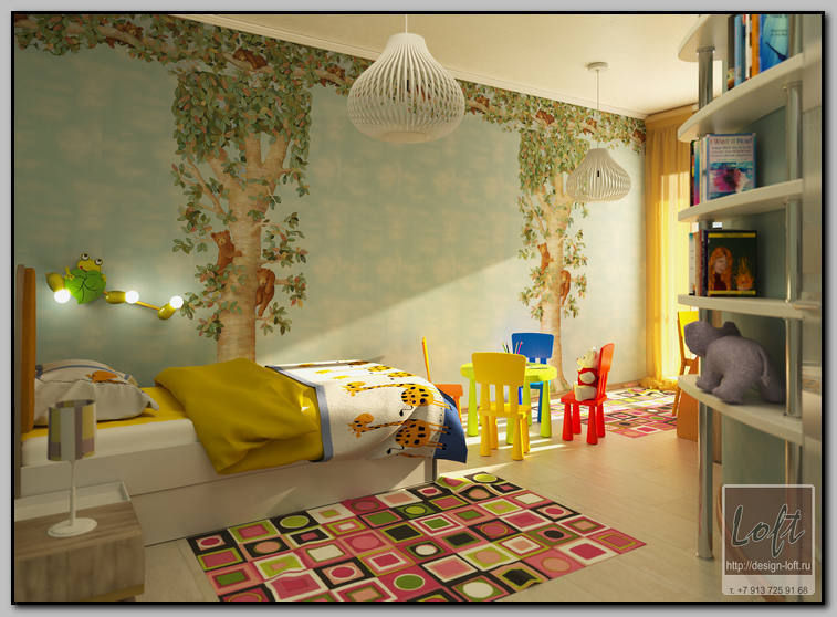 Детская комната для 2-хлетней малышки, Мастерская дизайна LOFT Мастерская дизайна LOFT Dormitorios infantiles de estilo tropical