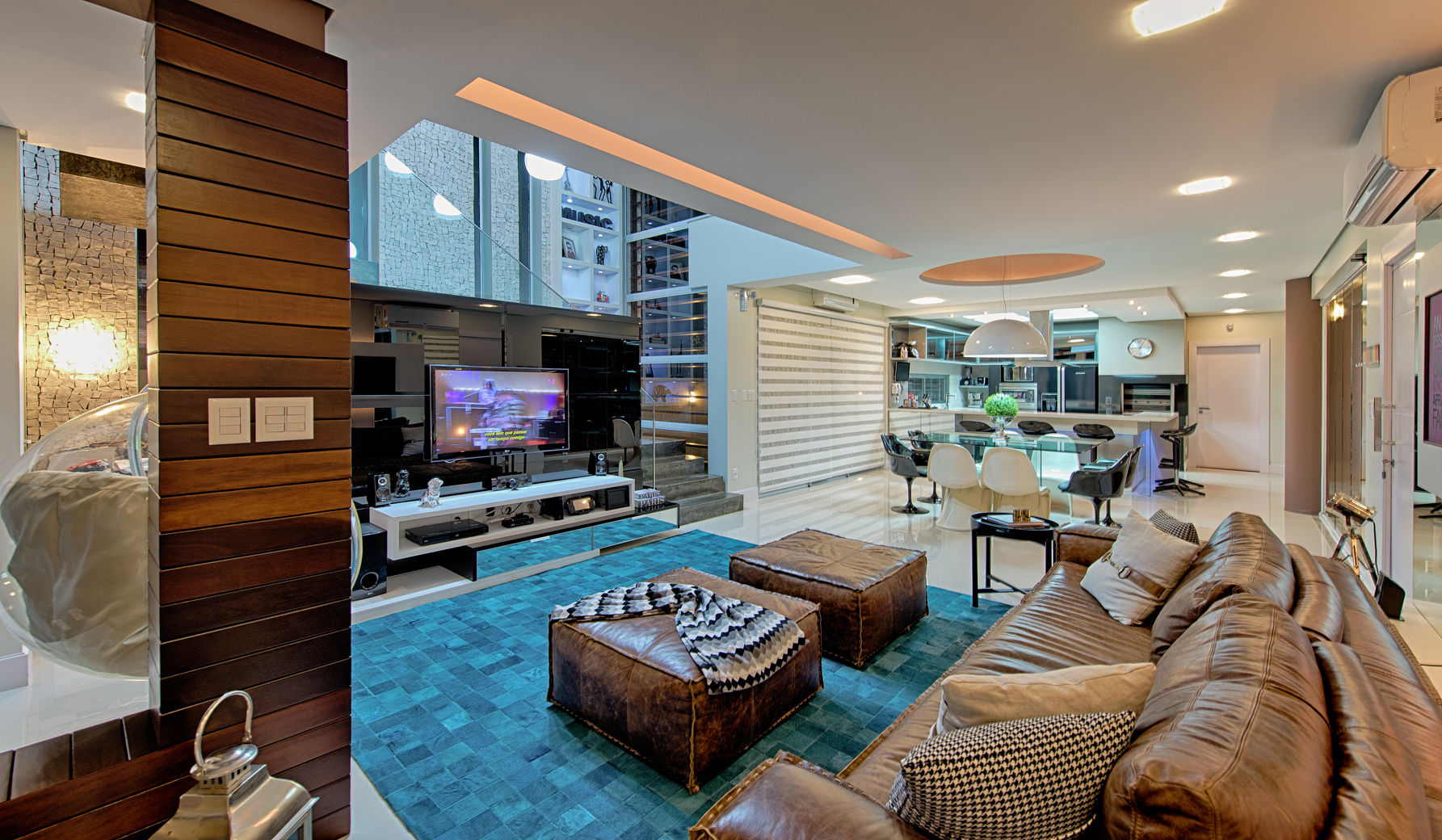Living e sala de jantar Espaço do Traço arquitetura Salas de estar modernas