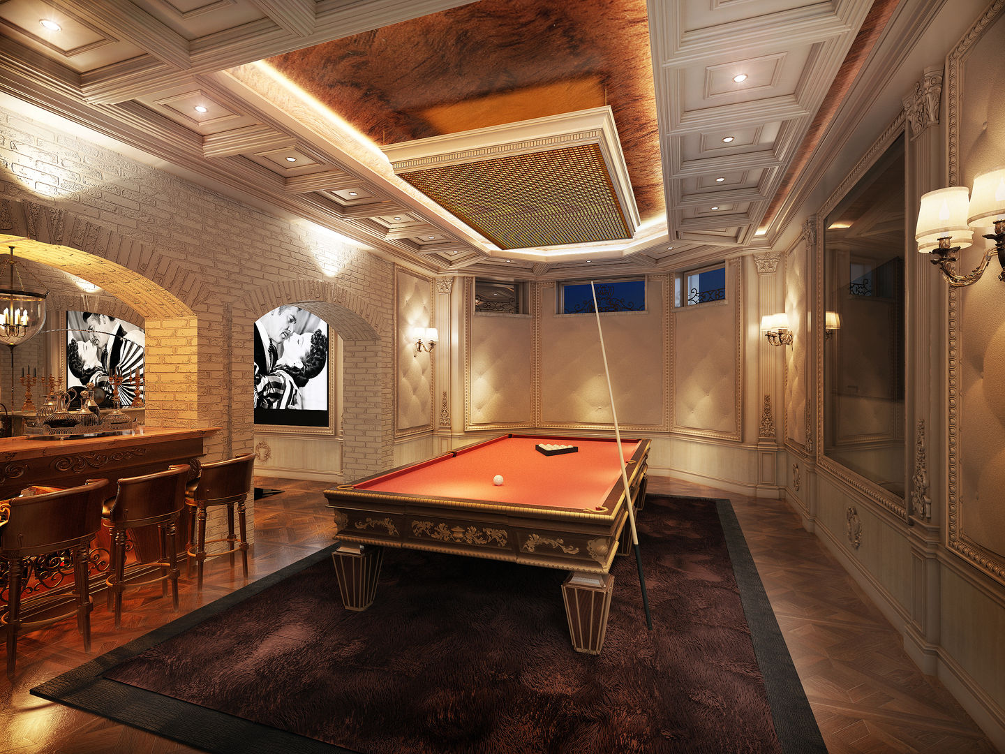 Бильярдная комната Y&S ARCHITECTURE – INTERIOR DESIGN Медиа комната в классическом стиле
