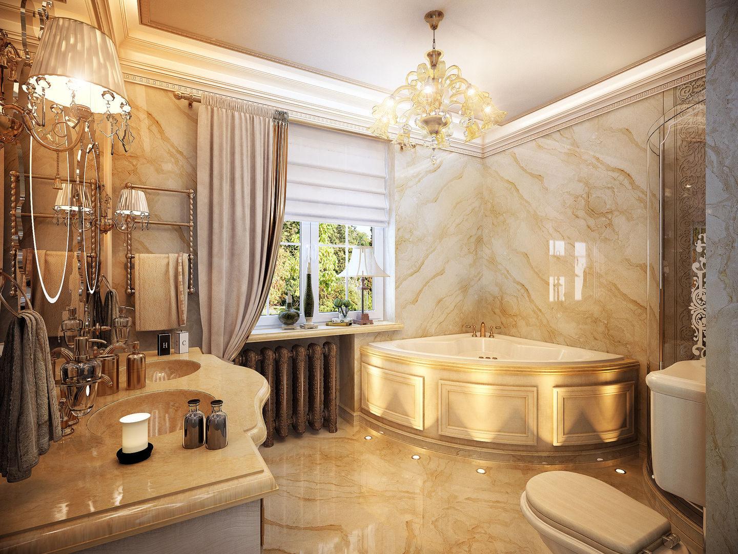 РЕЗИДЕНЦИЯ "Витенево"., Y&S ARCHITECTURE – INTERIOR DESIGN Y&S ARCHITECTURE – INTERIOR DESIGN Salle de bain classique