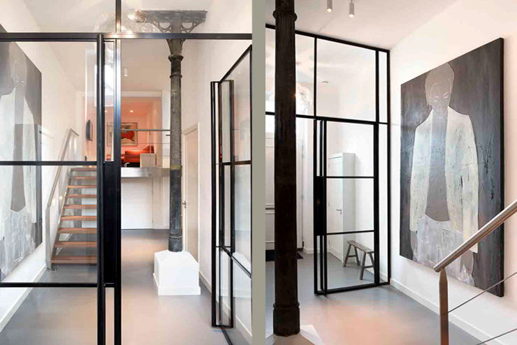 Schelpstraat Den Haag, Architectenbureau Filip Mens Architectenbureau Filip Mens Modern corridor, hallway & stairs