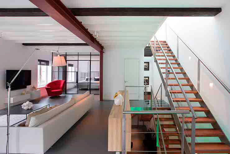 Schelpstraat Den Haag, Architectenbureau Filip Mens Architectenbureau Filip Mens モダンデザインの リビング