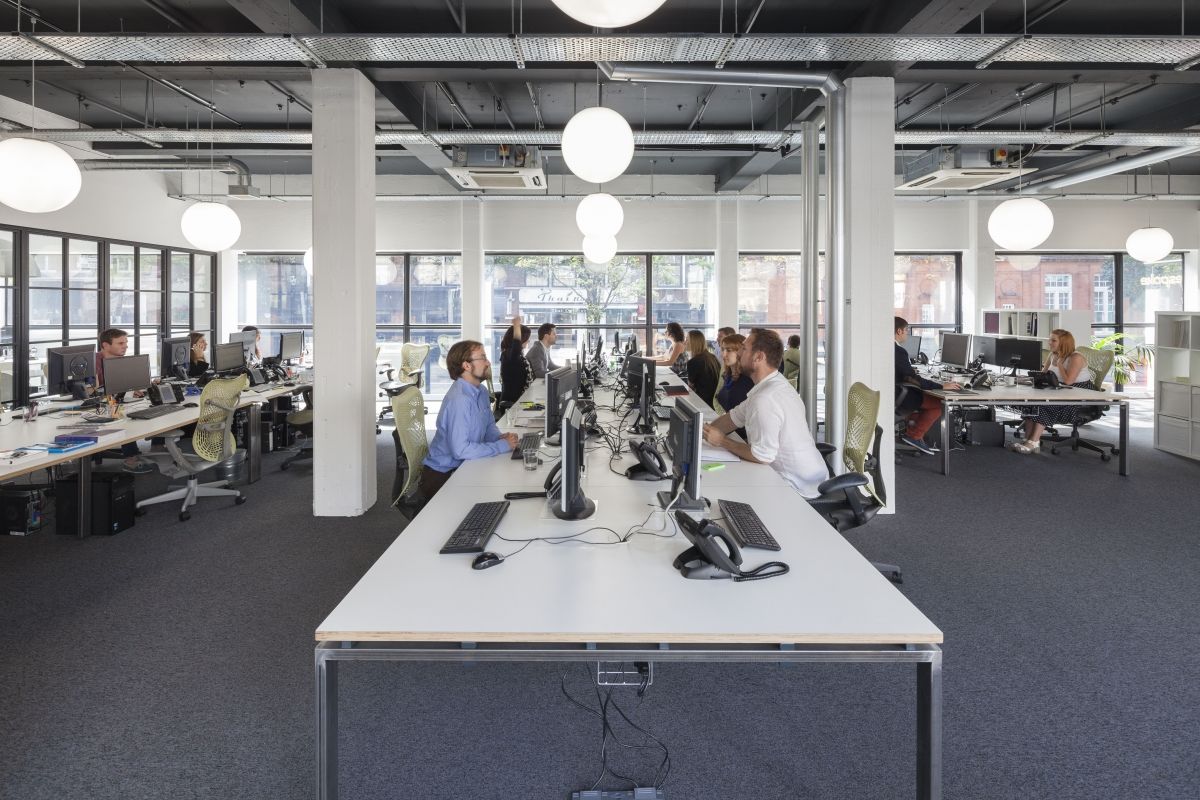 Workhouse Raw White Desking Salt and Pegram Industrial style study/office Desks