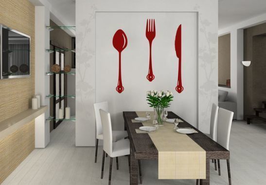 Cuisine, wall-art.fr wall-art.fr Eclectic style kitchen Cutlery, crockery & glassware