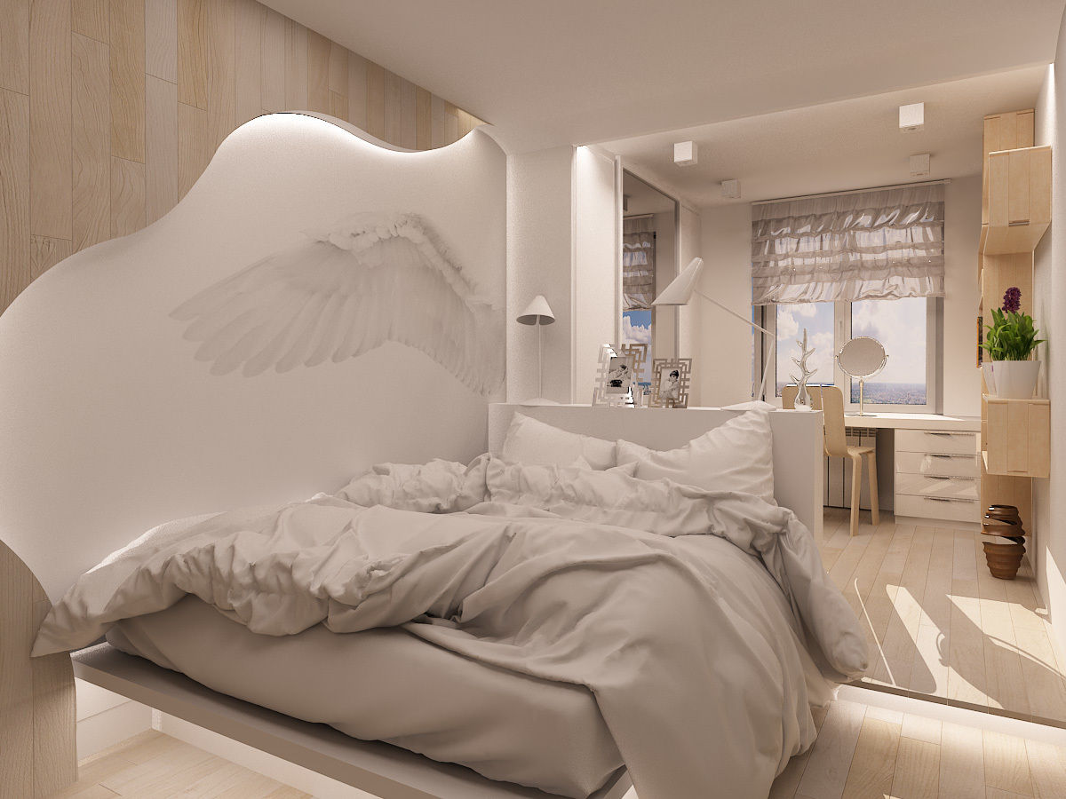 Небольшая двухкомнатная квартира, Дизайн В Стиле Дизайн В Стиле Eclectic style bedroom