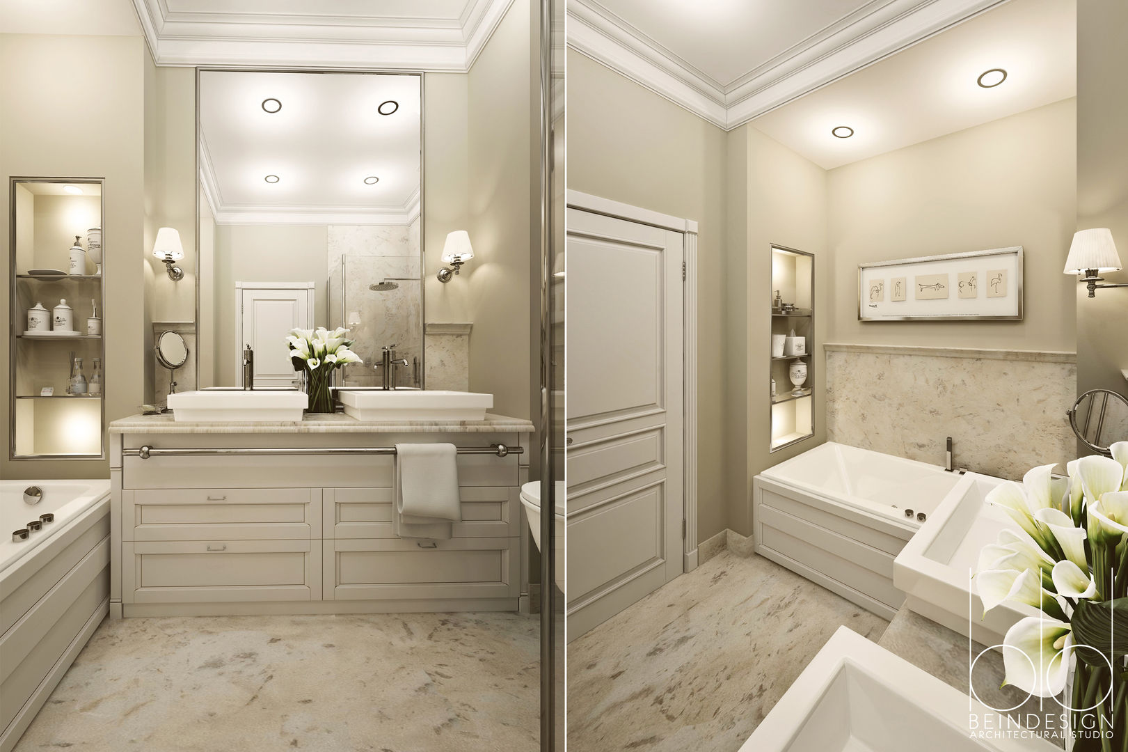 Частный дом, коттеджный поселок "Стольный", BEINDESIGN BEINDESIGN Classic style bathrooms