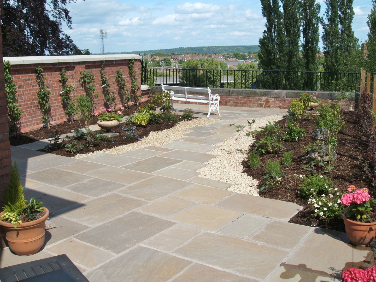 Natural Indian Stone Paving Unique Landscapes Classic style balcony, veranda & terrace