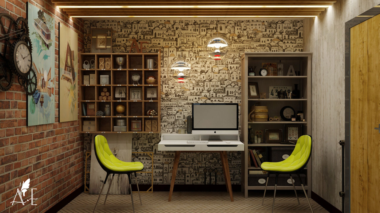 Проект интерьера квартиры 60 м2, Apolonov Interiors Apolonov Interiors Oficinas de estilo industrial