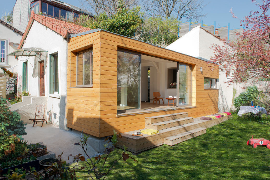 La Verte Maison, MELANIE LALLEMAND ARCHITECTURES MELANIE LALLEMAND ARCHITECTURES Casas modernas: Ideas, imágenes y decoración