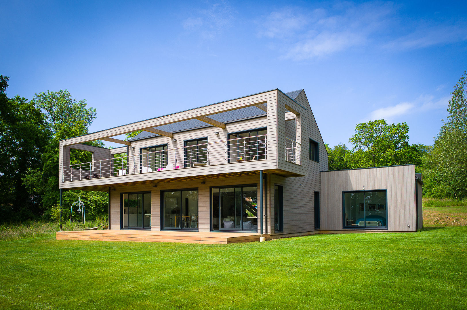 Construction d'une maison bois en Haute Normandie, ANTOINE LAINE ARCHITECTURES ANTOINE LAINE ARCHITECTURES Modern home