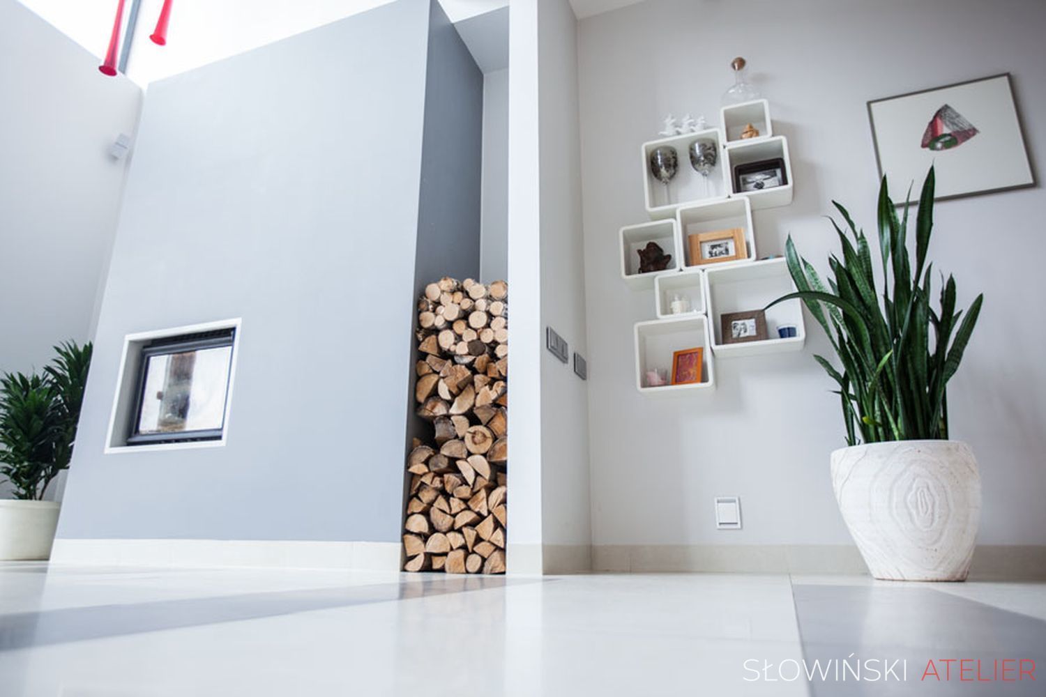 Dom jednorodzinny - Makowa, Atelier Słowiński Atelier Słowiński Salas de estilo minimalista