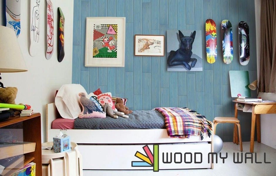 WoodMyWall Kendinden Yapışkanlı Duvar Kaplama Panelleri, WoodMyWall WoodMyWall Paredes y suelos de estilo moderno
