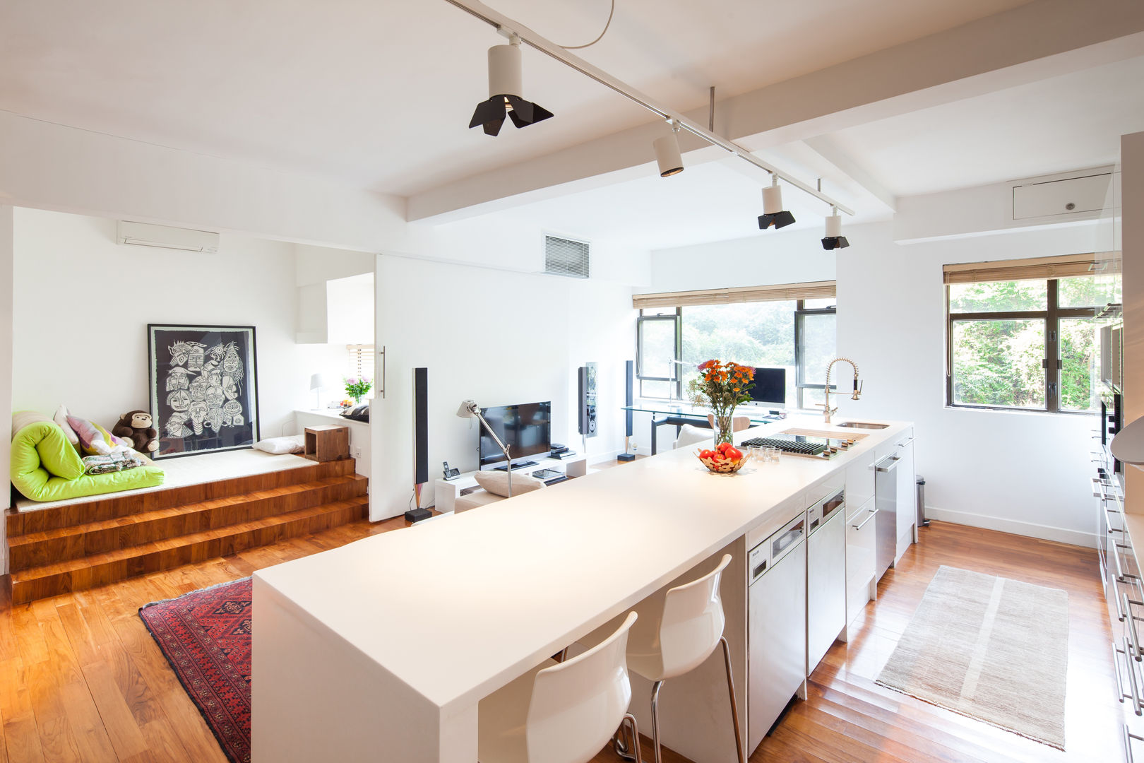 Discovery Bay Flat, HK, atelier blur / georges hung architecte d.p.l.g. atelier blur / georges hung architecte d.p.l.g. Modern Living Room