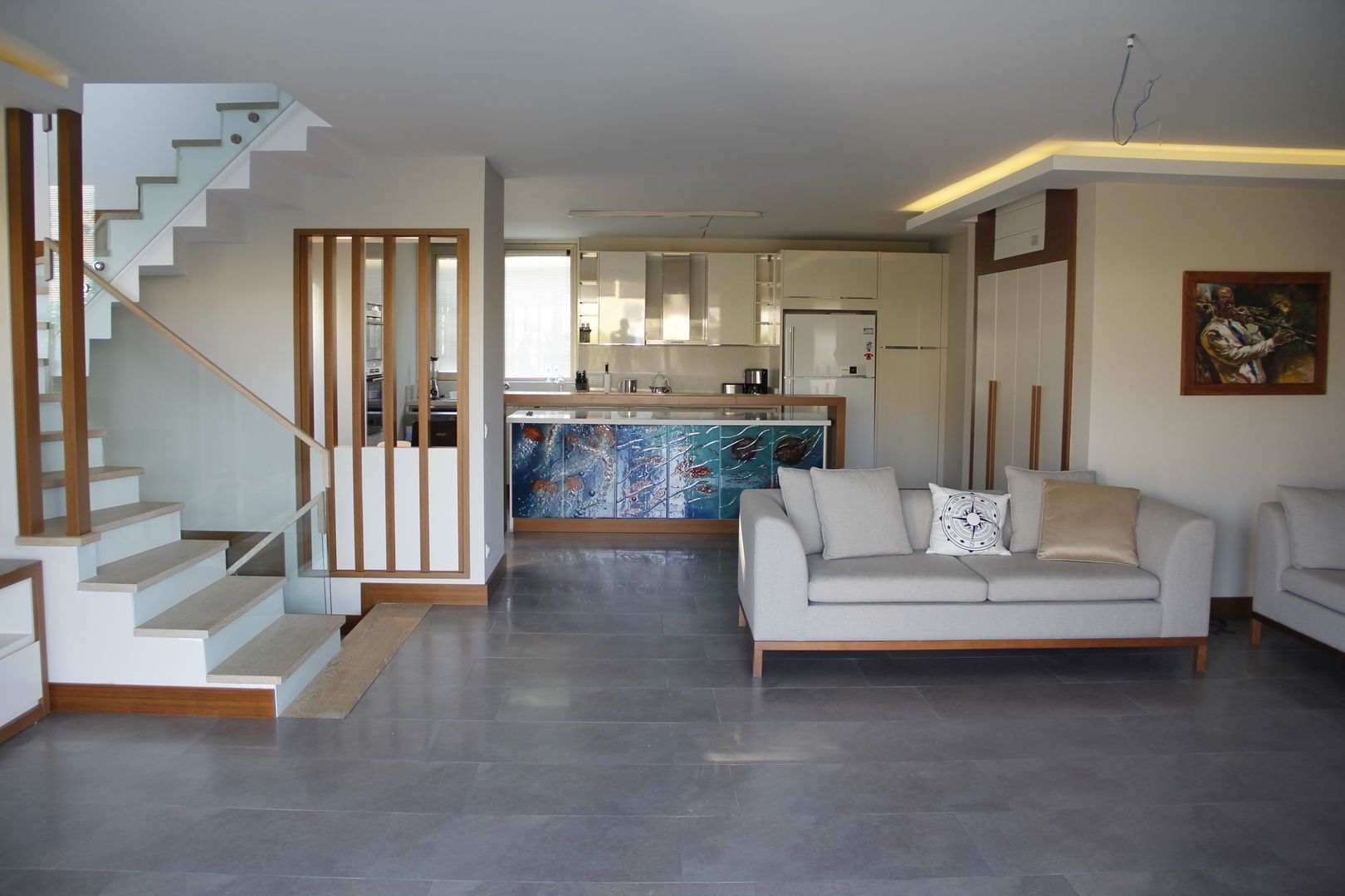 M.BIÇAKÇI HOUSE BODRUM GUNDOGAN, Mimkare İçmimarlık Ltd. Şti. Mimkare İçmimarlık Ltd. Şti. Salones de estilo moderno