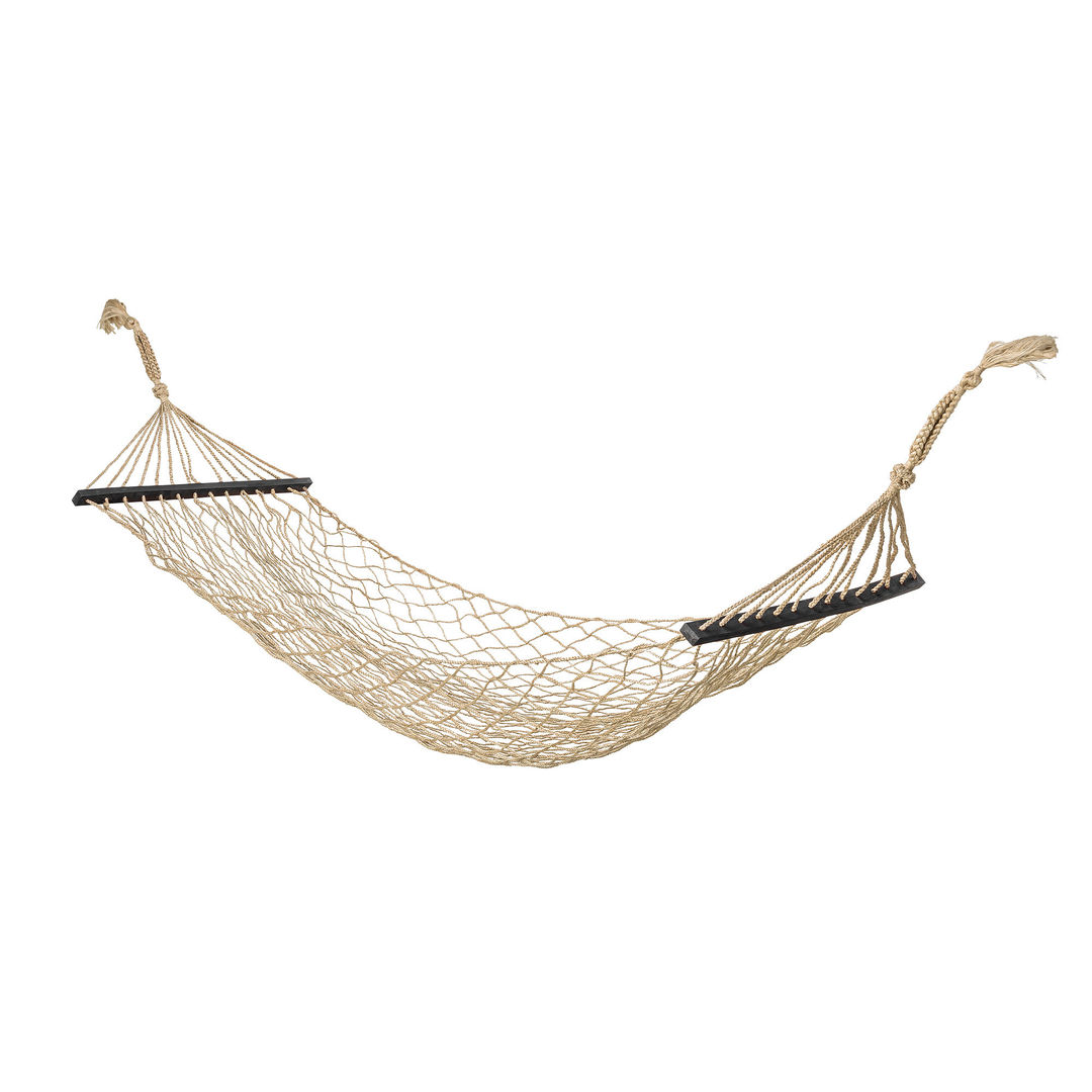 Hammock, Natural L230xW85 cm, woodbars Ø4xL71 cm Bloomingville Jardin classique Balançoires et terrains de jeux