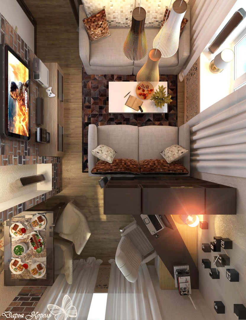 Loft style living room in an old house, Your royal design Your royal design غرفة المعيشة