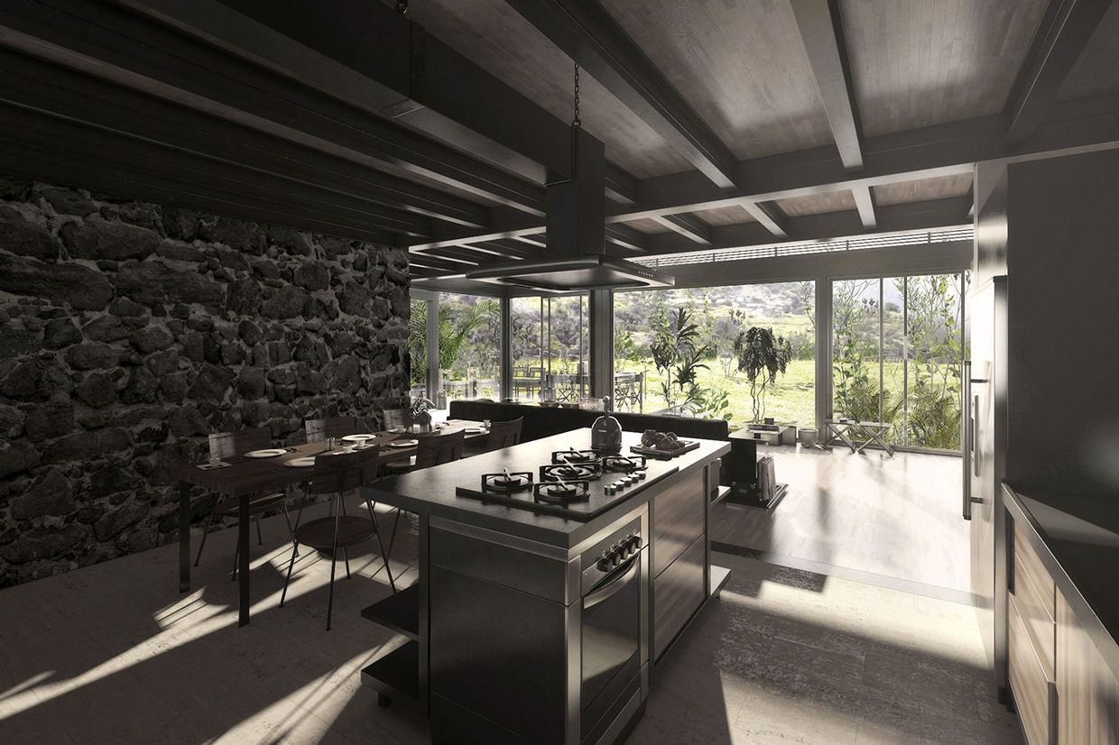 House In Guatemala, NATURAL LIGHT DESIGN STUDIO NATURAL LIGHT DESIGN STUDIO Modern kitchen