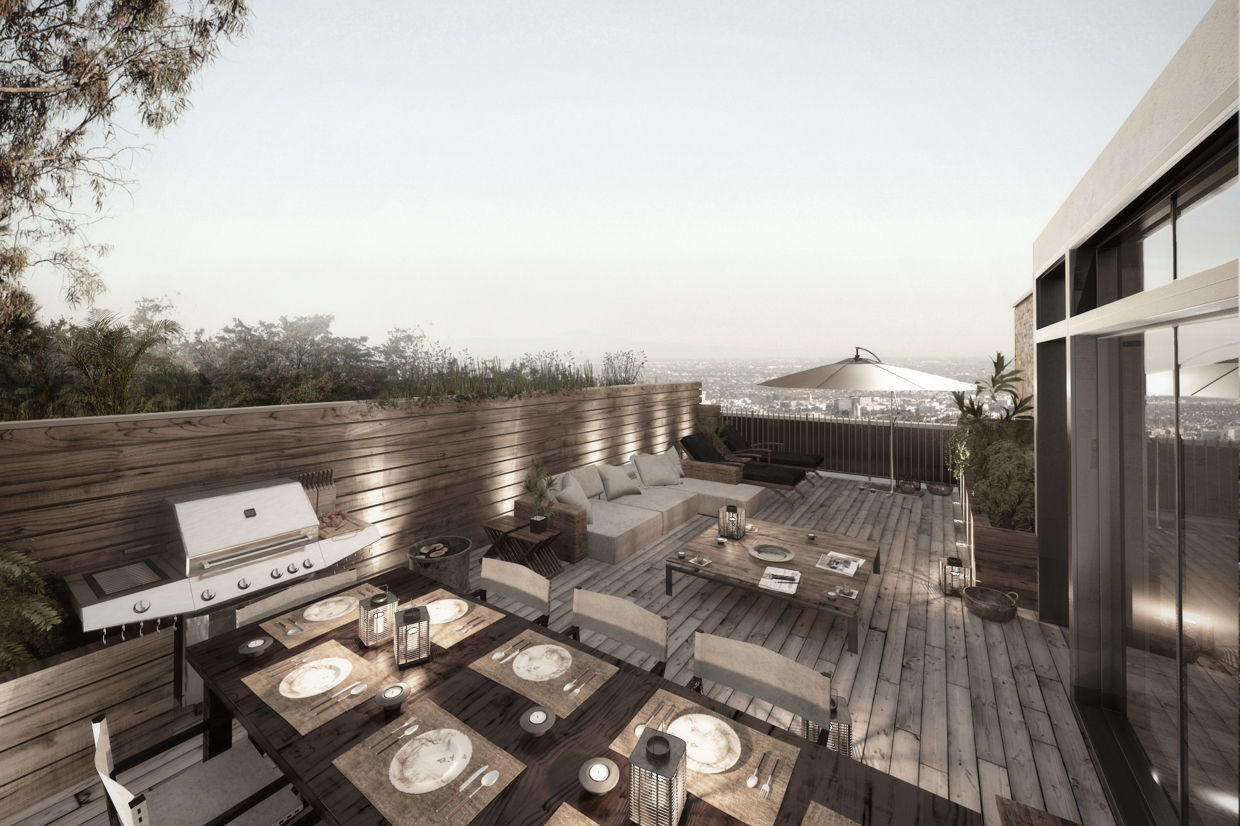 Authentic Lofts, NATURAL LIGHT DESIGN STUDIO NATURAL LIGHT DESIGN STUDIO Balcone, Veranda & Terrazza in stile eclettico