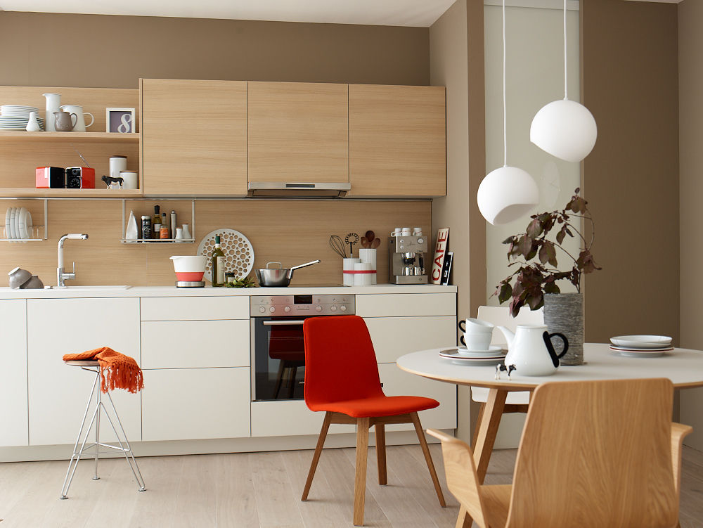 Tapeten funktionieren auch in der Küche, diewohnblogger diewohnblogger Cocinas modernas: Ideas, imágenes y decoración