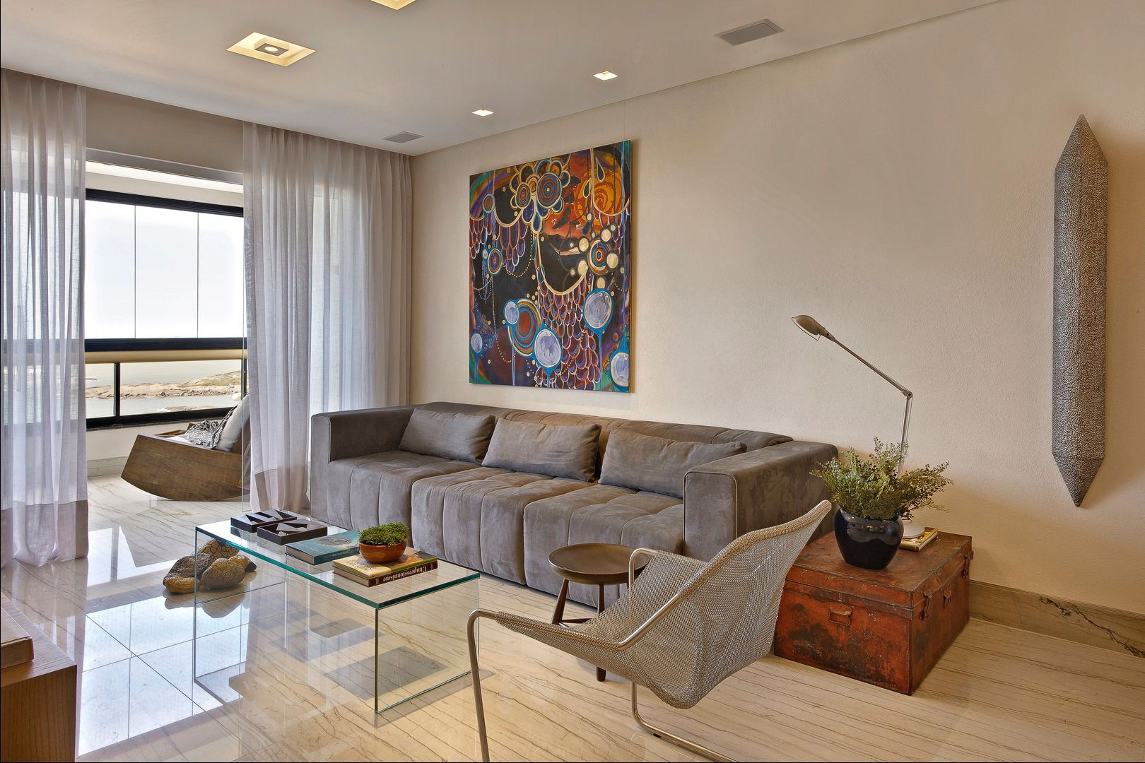 Apartamento Prainha, Coutinho+Vilela Coutinho+Vilela Salas de estar modernas