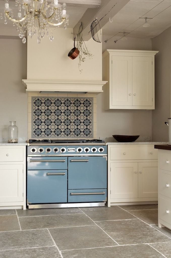 Umbrian Limestone with Linen deVOL Kitchen Floors of Stone Ltd Modern kitchen