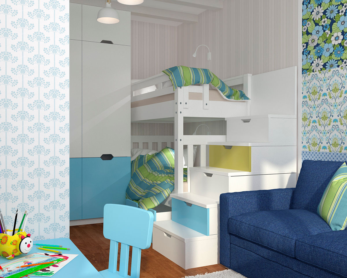 Малогабаритная однушка для молодой семьи, Мария Трифанова Мария Трифанова Quarto infantil escandinavo