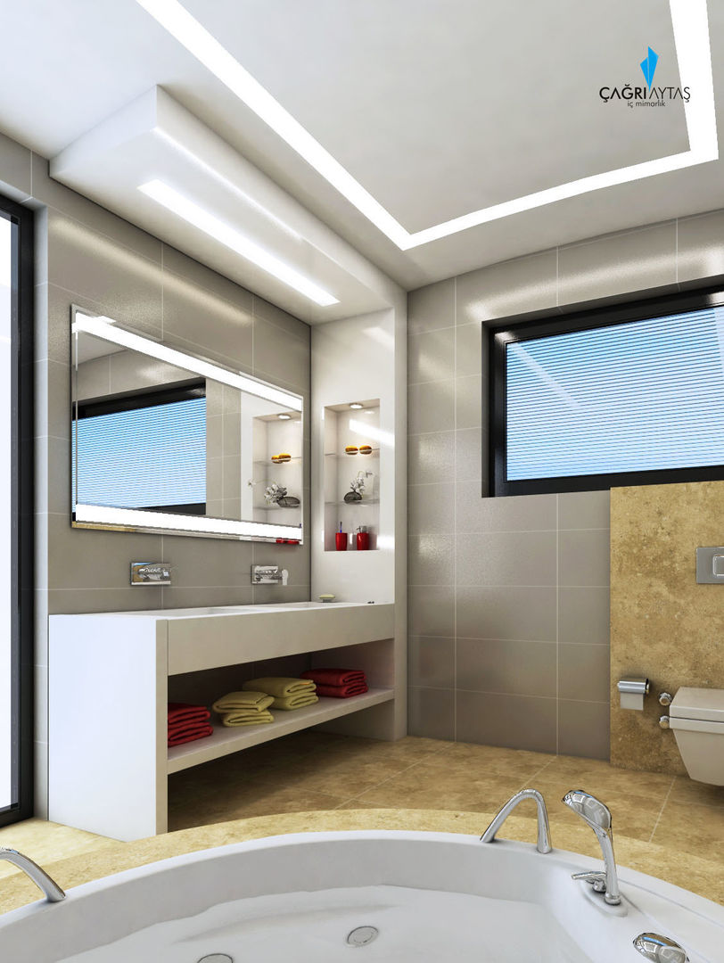 HANEDAN KONUTLARI, Çağrı Aytaş İç Mimarlık İnşaat Çağrı Aytaş İç Mimarlık İnşaat Modern bathroom