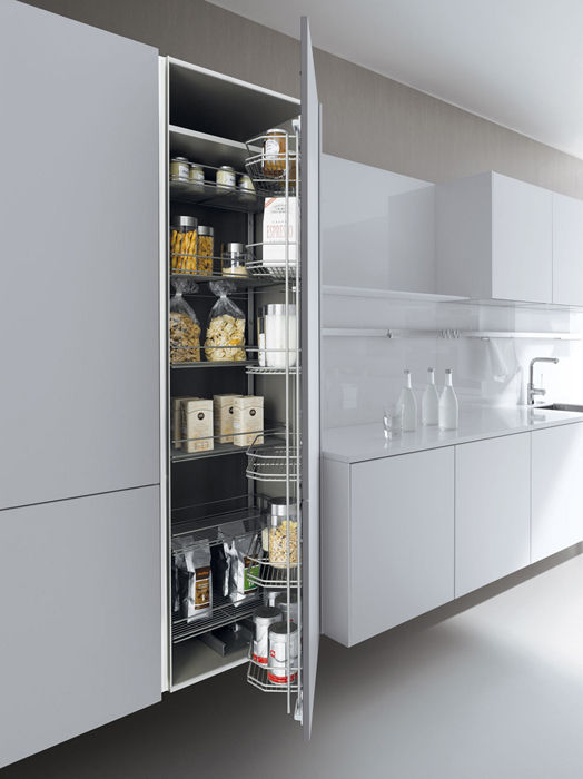 Tall tandem store homify Modern kitchen Cabinets & shelves