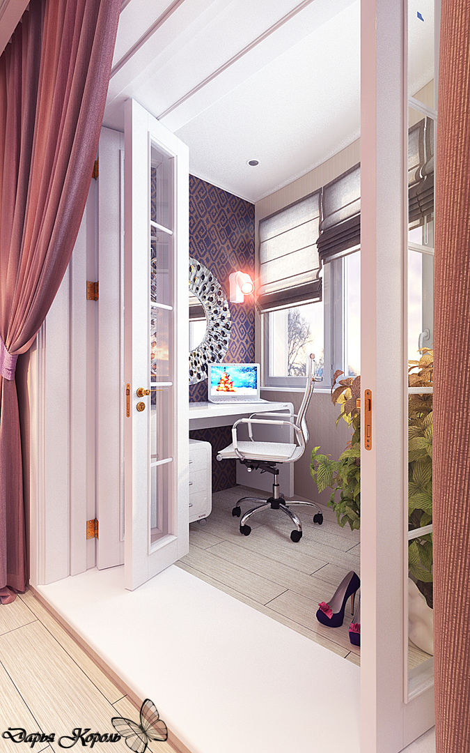 bedroom with dressing room, Your royal design Your royal design Balkon, Beranda & Teras Gaya Eklektik