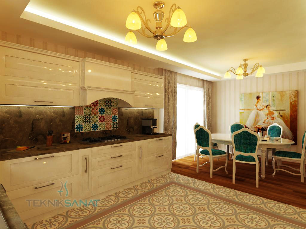 K. YILMAZ EVİ, Teknik Sanat İç Mimarlık Renovasyon Ltd. Şti. Teknik Sanat İç Mimarlık Renovasyon Ltd. Şti. Classic style kitchen